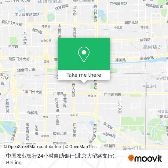 中国农业银行24小时自助银行(北京大望路支行) map