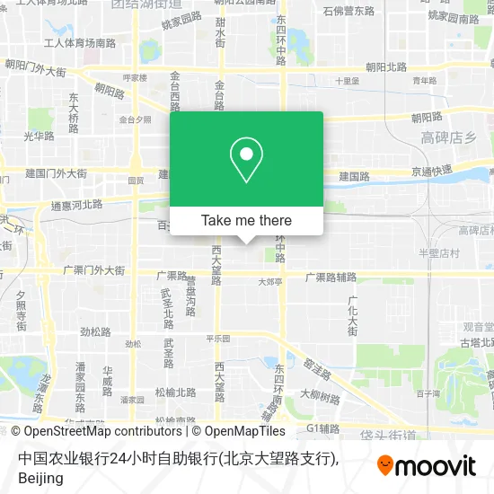 中国农业银行24小时自助银行(北京大望路支行) map