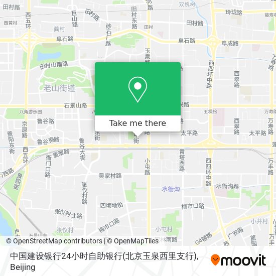 中国建设银行24小时自助银行(北京玉泉西里支行) map