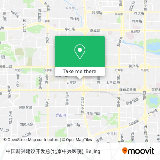 中国新兴建设开发总(北京中兴医院) map
