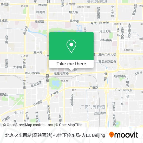 北京火车西站(高铁西站)P3地下停车场-入口 map