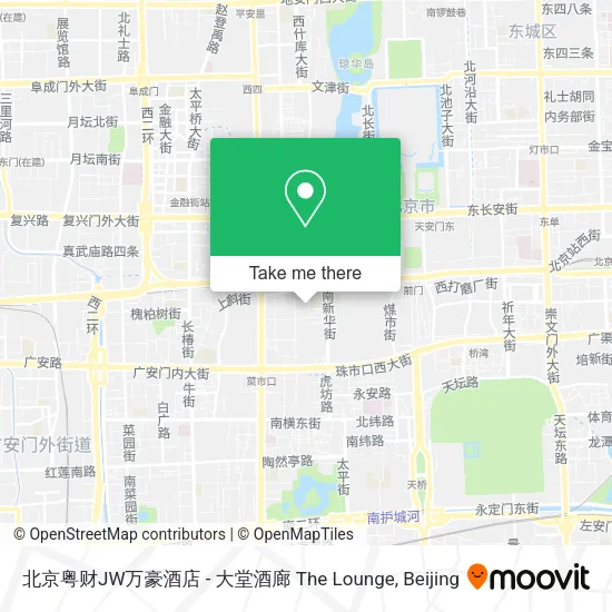 北京粤财JW万豪酒店 - 大堂酒廊 The Lounge map