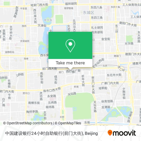 中国建设银行24小时自助银行(前门大街) map