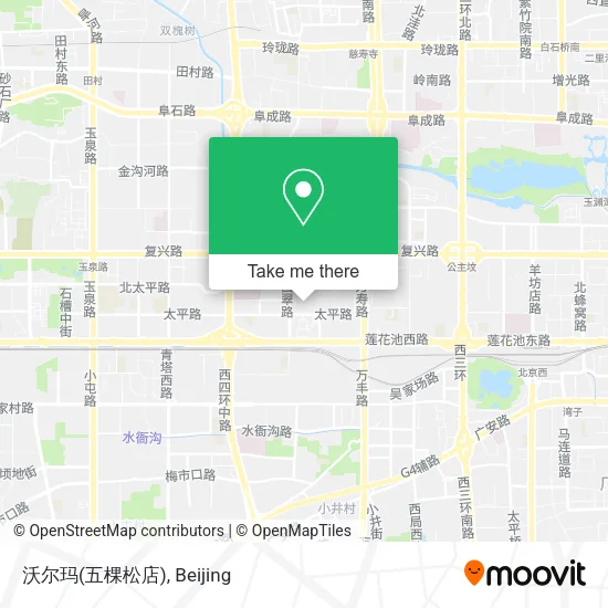 沃尔玛(五棵松店) map