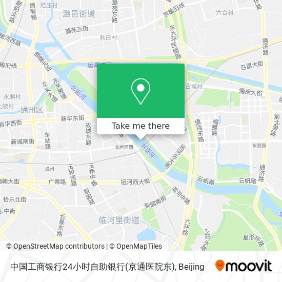 中国工商银行24小时自助银行(京通医院东) map