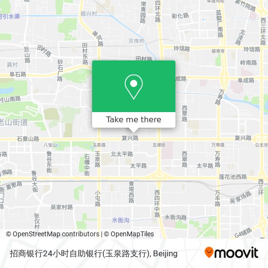 招商银行24小时自助银行(玉泉路支行) map
