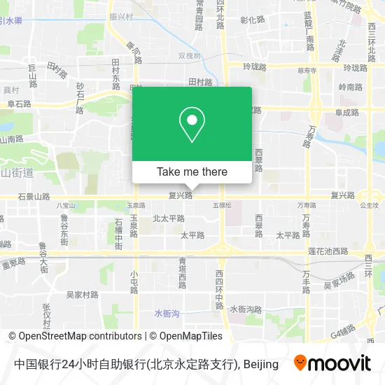 中国银行24小时自助银行(北京永定路支行) map