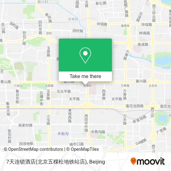 7天连锁酒店(北京五棵松地铁站店) map