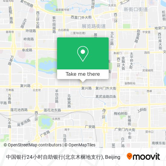 中国银行24小时自助银行(北京木樨地支行) map