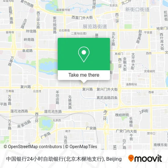 中国银行24小时自助银行(北京木樨地支行) map