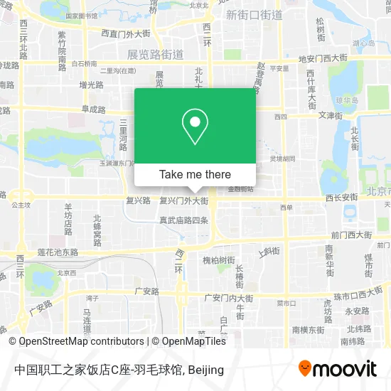 中国职工之家饭店C座-羽毛球馆 map