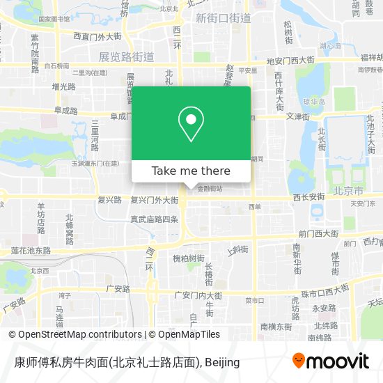 康师傅私房牛肉面(北京礼士路店面) map