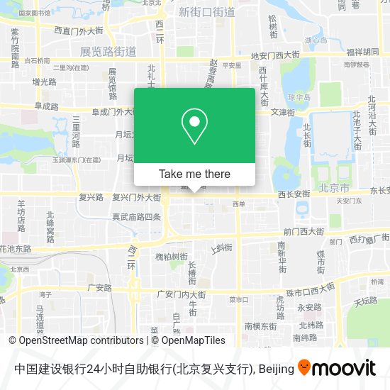 中国建设银行24小时自助银行(北京复兴支行) map
