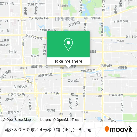 建外ＳＯＨＯ东区４号楼商铺（正门） map