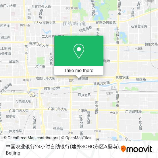中国农业银行24小时自助银行(建外SOHO东区A座南) map