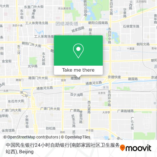 中国民生银行24小时自助银行(南郞家园社区卫生服务站西) map