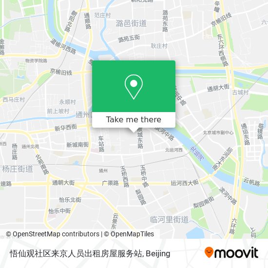 悟仙观社区来京人员出租房屋服务站 map