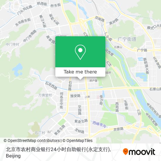 北京市农村商业银行24小时自助银行(永定支行) map