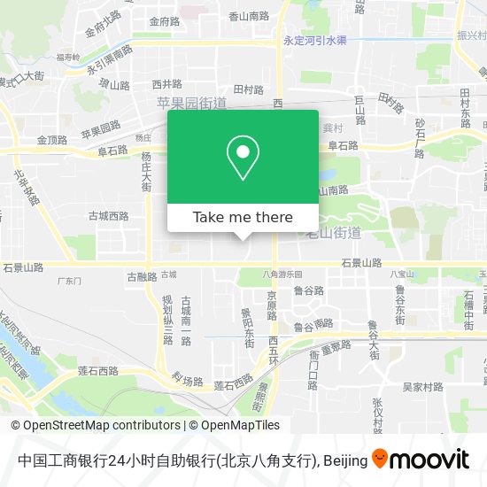 中国工商银行24小时自助银行(北京八角支行) map