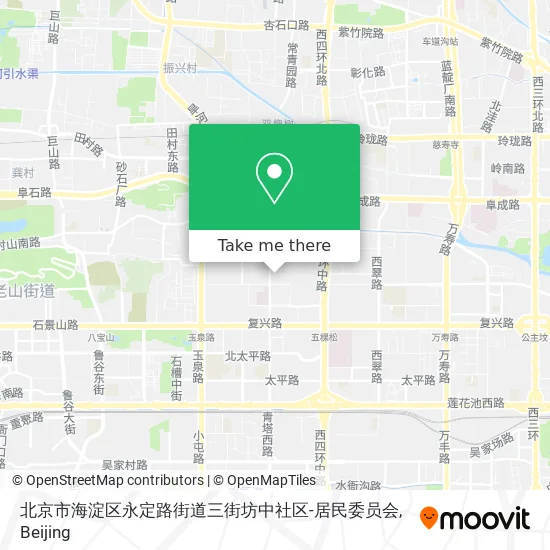 北京市海淀区永定路街道三街坊中社区-居民委员会 map