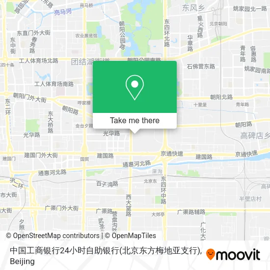 中国工商银行24小时自助银行(北京东方梅地亚支行) map