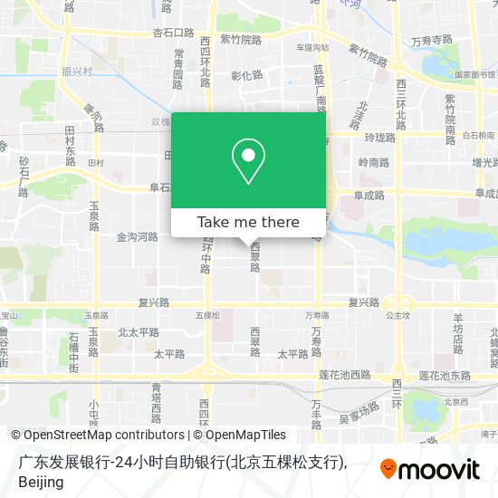 广东发展银行-24小时自助银行(北京五棵松支行) map