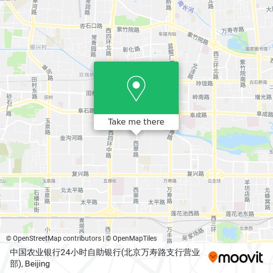 中国农业银行24小时自助银行(北京万寿路支行营业部) map