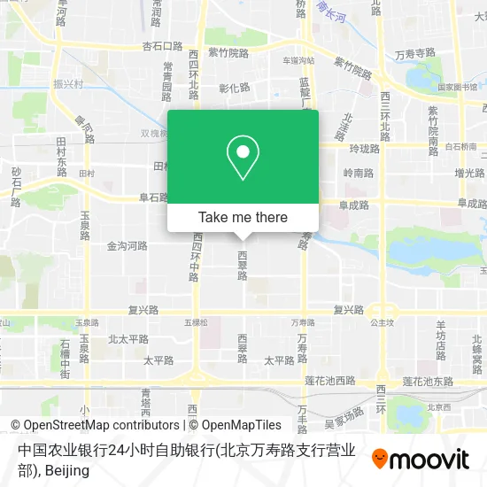 中国农业银行24小时自助银行(北京万寿路支行营业部) map