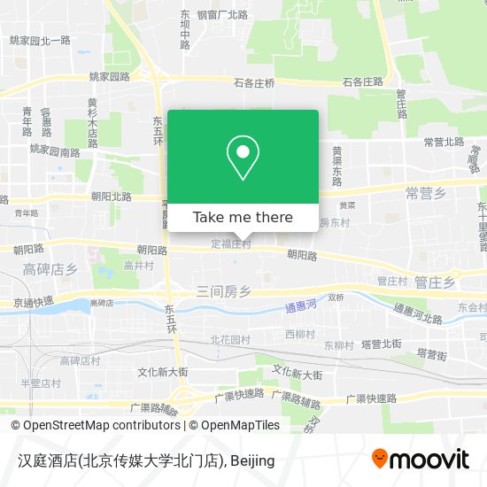 汉庭酒店(北京传媒大学北门店) map