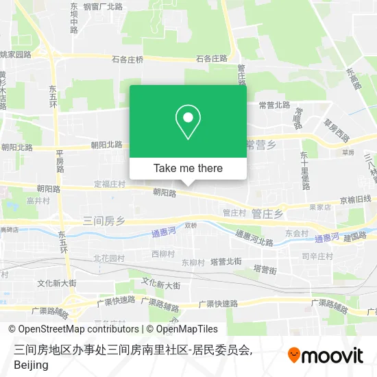 三间房地区办事处三间房南里社区-居民委员会 map