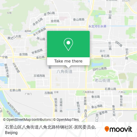 石景山区八角街道八角北路特钢社区-居民委员会 map