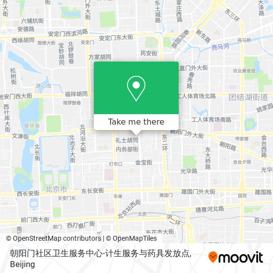 朝阳门社区卫生服务中心-计生服务与药具发放点 map