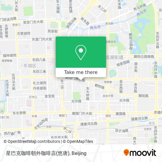 星巴克咖啡朝外咖啡店(悠唐) map