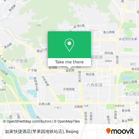 如家快捷酒店(苹果园地铁站店) map