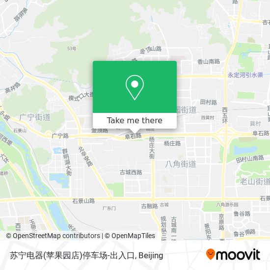 苏宁电器(苹果园店)停车场-出入口 map