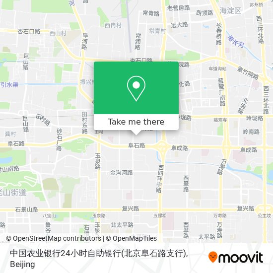 中国农业银行24小时自助银行(北京阜石路支行) map
