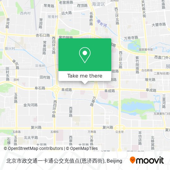 北京市政交通一卡通公交充值点(恩济西街) map