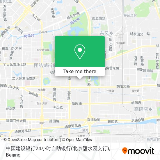 中国建设银行24小时自助银行(北京甜水园支行) map
