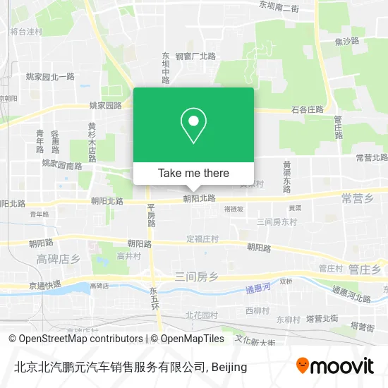 北京北汽鹏元汽车销售服务有限公司 map