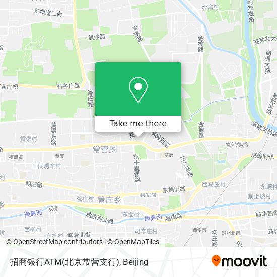招商银行ATM(北京常营支行) map