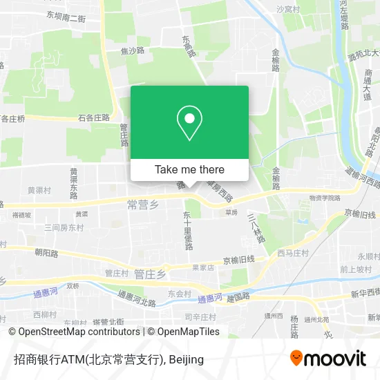 招商银行ATM(北京常营支行) map