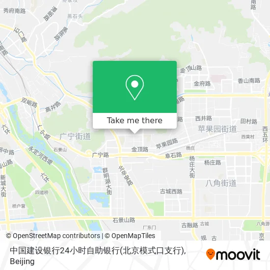 中国建设银行24小时自助银行(北京模式口支行) map