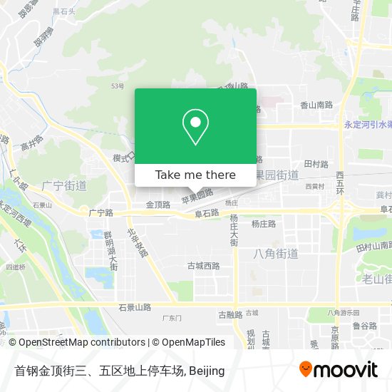 首钢金顶街三、五区地上停车场 map