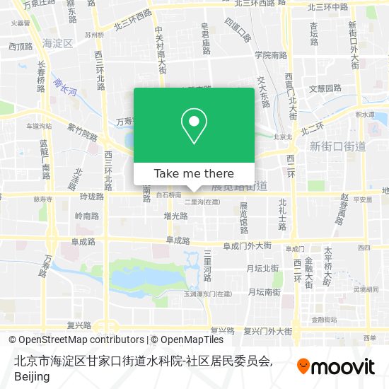 北京市海淀区甘家口街道水科院-社区居民委员会 map