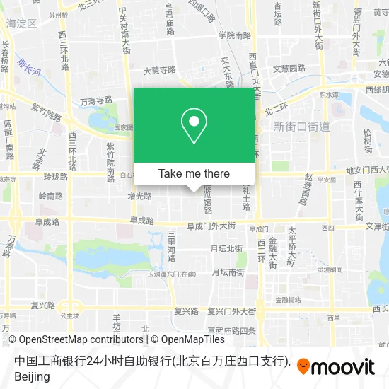 中国工商银行24小时自助银行(北京百万庄西口支行) map