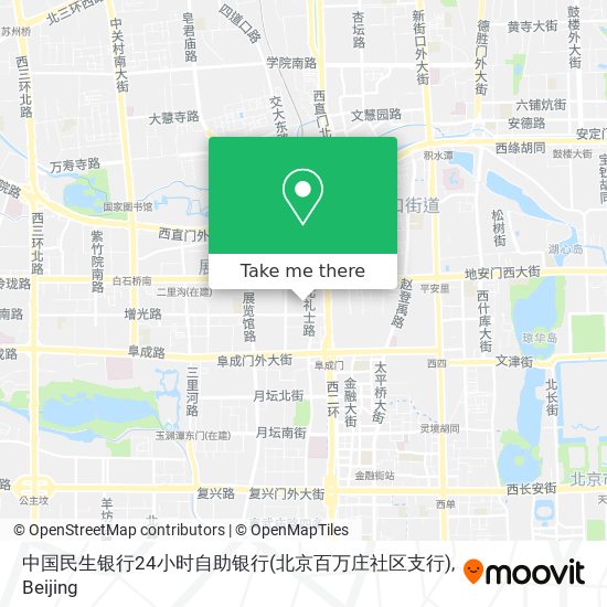 中国民生银行24小时自助银行(北京百万庄社区支行) map