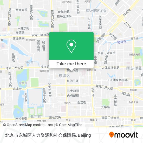 北京市东城区人力资源和社会保障局 map