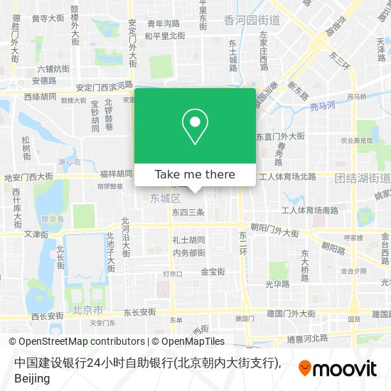 中国建设银行24小时自助银行(北京朝内大街支行) map