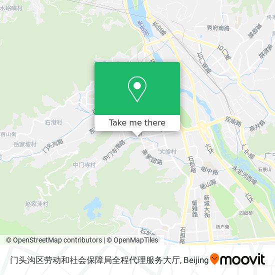 门头沟区劳动和社会保障局全程代理服务大厅 map