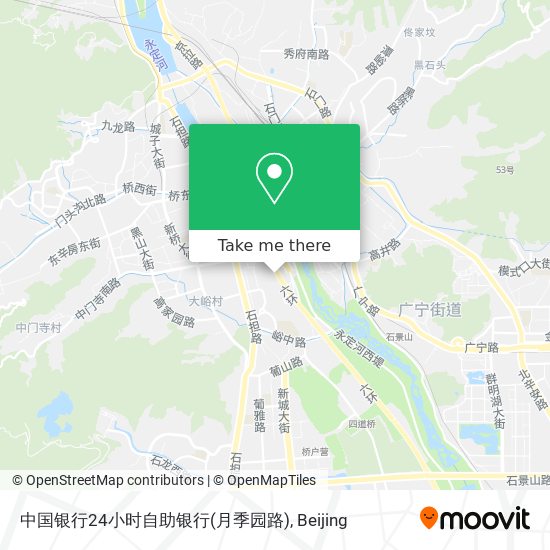 中国银行24小时自助银行(月季园路) map